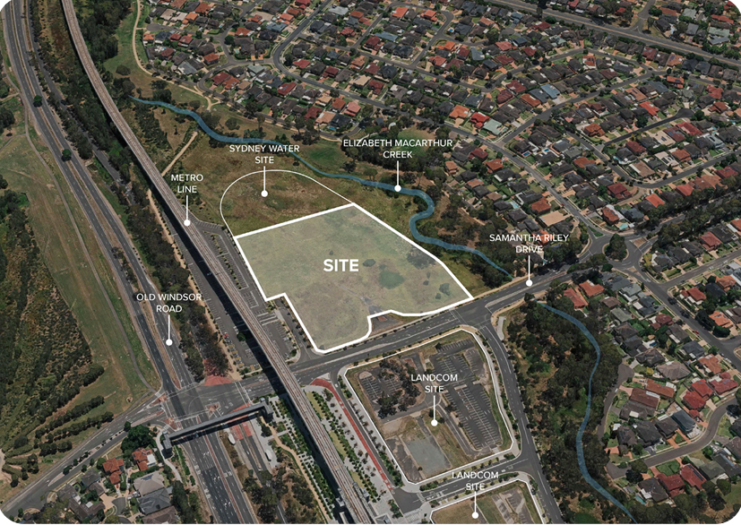 Aerial view of the mega site